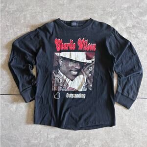 90s Vintage Charlie Wilson Chrisette Michele Black Longsleeve Rap T Shirt Size M
